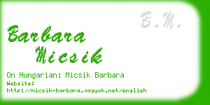 barbara micsik business card